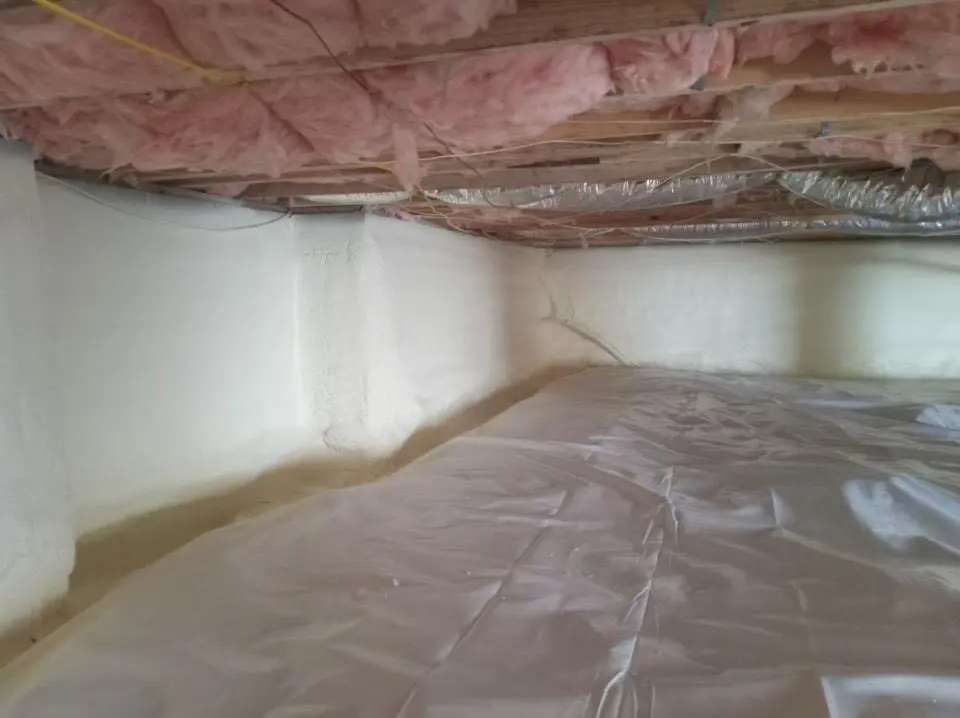 Crawl space encapsulation with closed-cell spray foam for Attic Insulation in Imperial